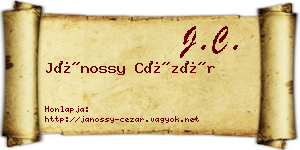Jánossy Cézár névjegykártya